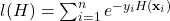 l(H) = \sum_{i=1}^n e^{-y_i H({\bf x}_i)}