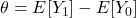 \theta = E[Y_1]-E[Y_0]