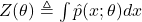 Z(\theta)\triangleq\int \hat{p}(x;\theta) dx