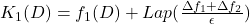 K_1(D) = f_1(D) + Lap(\frac{\Delta f_1 + \Delta f_2}{\epsilon})